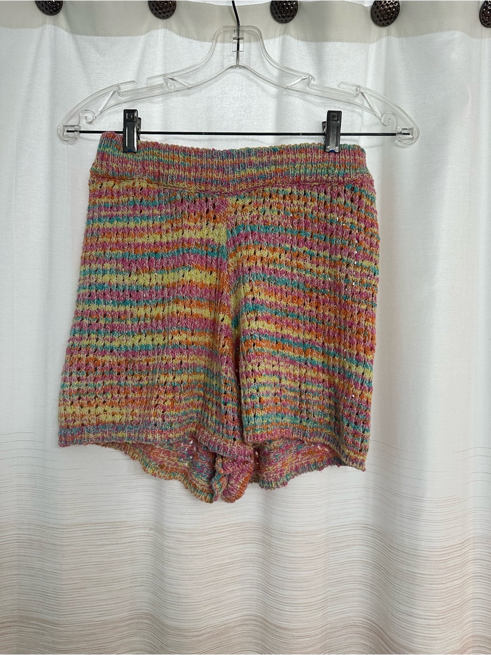 Something Navy - Cozy Multicolor Knit Sweater Shorts Size S